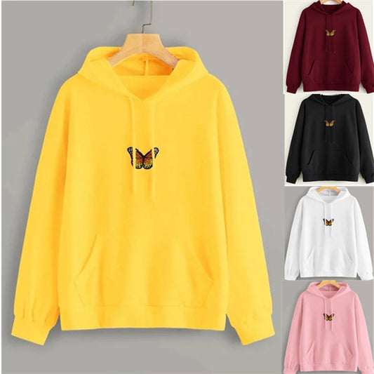 Embroidered butterfly hoodie