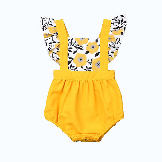 Spring And Autumn Bag Fart Clothes Thin Floral Summer Infant Romper